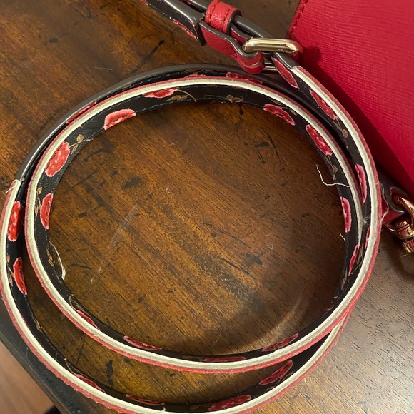 Kate Spade Red and Black Floral Handbag - Picture 5 of 6